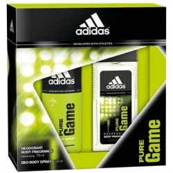ADIDAS PURE GAME ZESTAW MĘSKI DEOSPRAY + DEZODORANT PERFUMOWANY