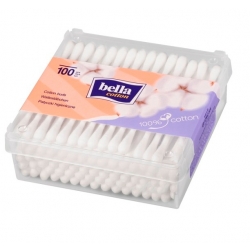 BELLA COTTON PATYCZKI HIGIENICZNE PUDEŁKO PLASTIKOWE 100SZT