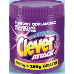 CLEVER ATTACK odplamiacz tlenowy bezchlorowy w proszku 600g