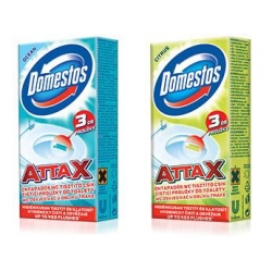 DOMESTOS ATTAX Żelowe plastry paski do toalet 3*10 szt