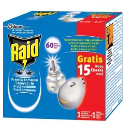 Raid Przeciw komarom 60 nocy urządzenie + wkład elektrofumigator