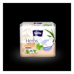 Bella Herbs Oddychające podpaski higieniczne wzbogacone babką lancetowatą 12szt.