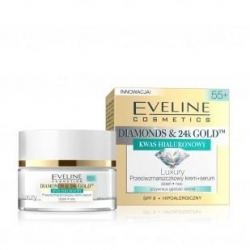EVELINE DIAMOND & 24 k GOLD 55+  Krem Przeciwzmarszczkowy Serum na dzień i noc