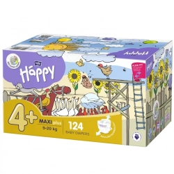 Pieluszki Bella Happy 4+ Maxi Plus BOX 124 szt.