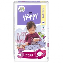 Pieluszki Bella Happy 5 Junior 12-25 kg 58szt