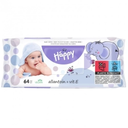 Chusteczki nawilżane Bella Baby Happy, wit. E i alantoina 64szt
