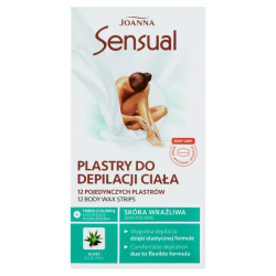 JOANNA SENSUAL Plastry do depilacji ciała skóra wrażliwa ALOES EASY GRIP