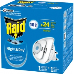 RAID Urządzenie Elektryczne + Zapas Night&Day Przeciw Komarom i Muchom