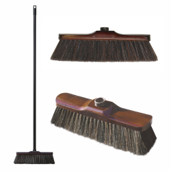 YORK Miotła z naturalnym włosiem 28cm LUX z trzonkiem 120 cm