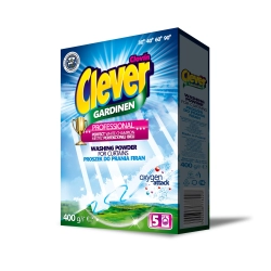 CLEVER GARDINEN & WHITENING BOOSTER proszek do prania firan kartonik