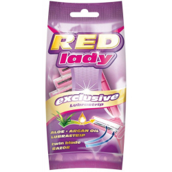 RED LADY - Jednorazowa maszynka do golenia z paskiem nawilżającym dla kobiet - 5 szt.