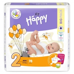 Pieluszki Bella Happy 2 Mini 3-6kg 78szt