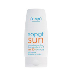 ZIAJA SOPOT SUN KREM ANTYOKSYDACYJNY Z WIT. C SPF 50 + 50ML